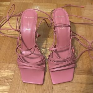 Black suede studio heels 39 pink